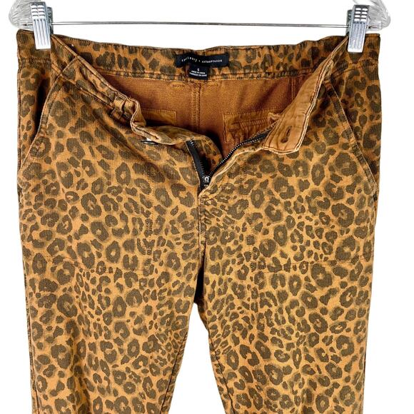 Sanctuary x Anthropologie Leopard Print Corduroy Jogger Pants Small - Picture 7 of 12